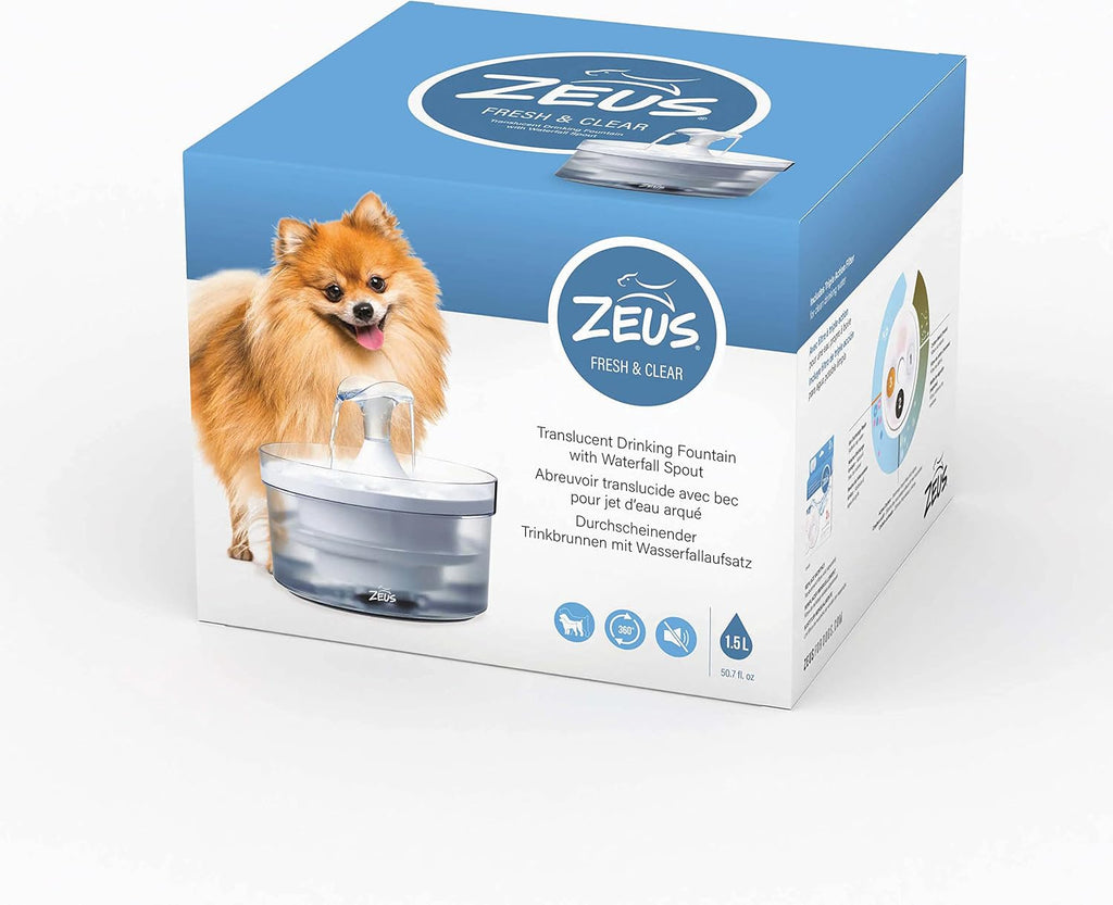 Fresh & Clear Dog Drinking Fountain with Waterfall Spout