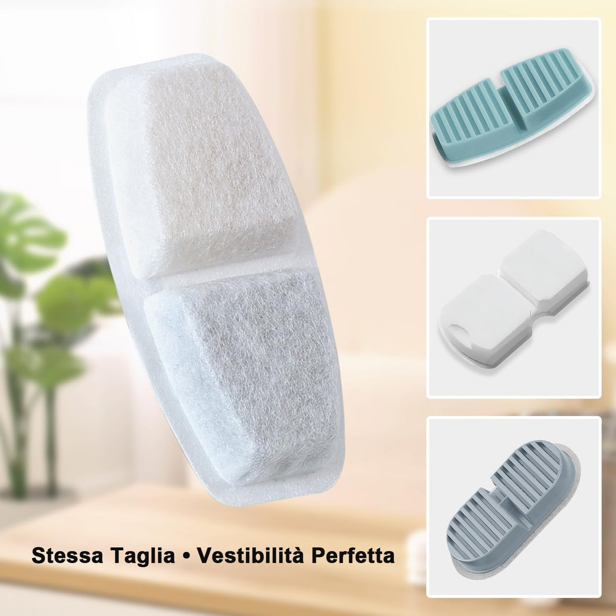 Filtri per Fontanella per Gatti 16 Pezzi – Compatibili Con Fontana per Gatti Da 3,2 L, 2,6 L, 2,5 L E 2,2 L, Tripla Filtrazione, Schiuma Con Carbone Attivo Premium, Filtro Universale